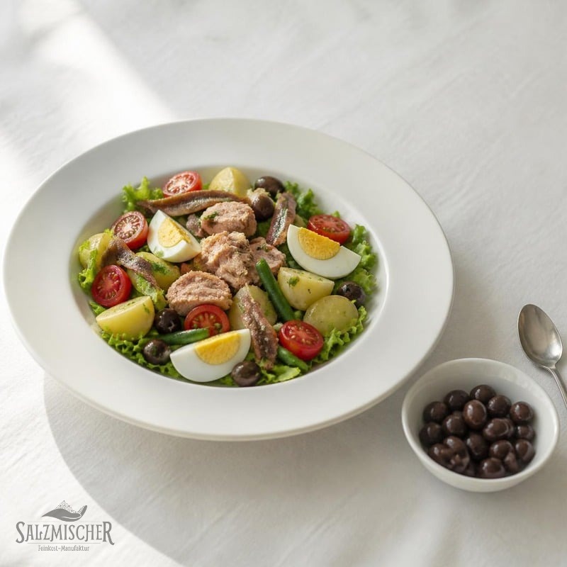 Salade Niçoise mit rotem Thunfisch
