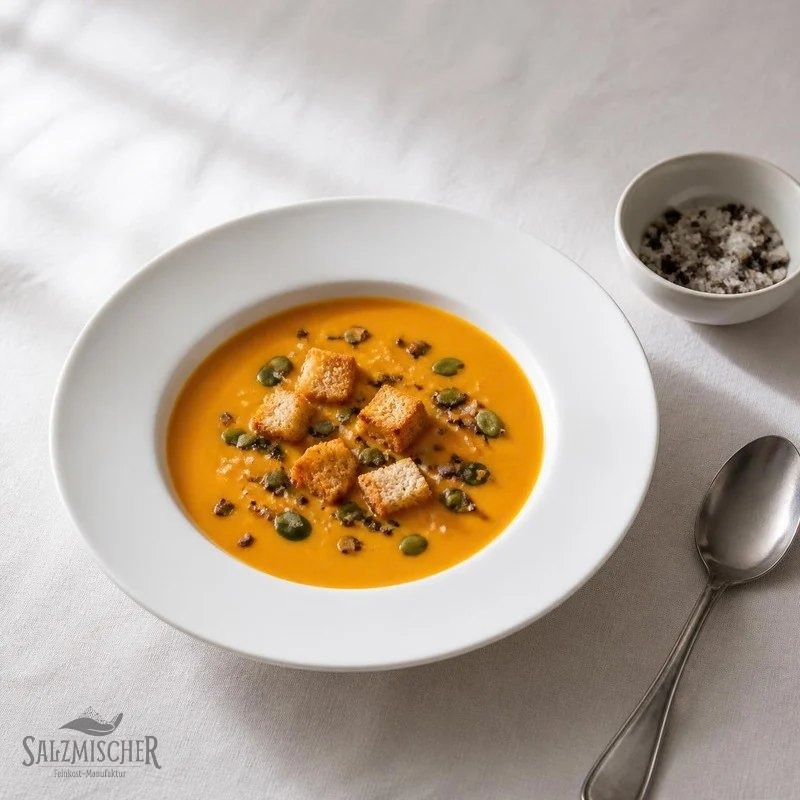 Kürbissuppe mit Steinpilz-Crunch