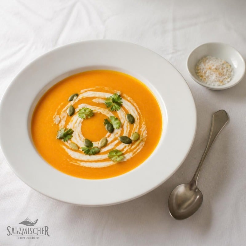 Karotten-Ingwer-Suppe mit Ingwersalz