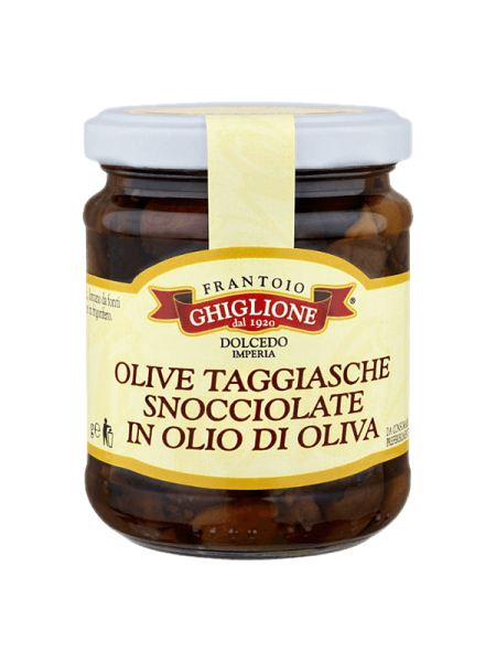 Entsteinte Taggiasca Oliven in Olivenöl 180g