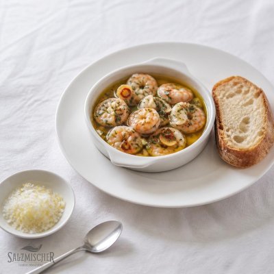 Knoblauch-Garnelen mit Zitrussalz
