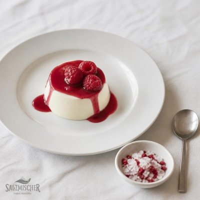 Panna cotta mit Himbeersalz