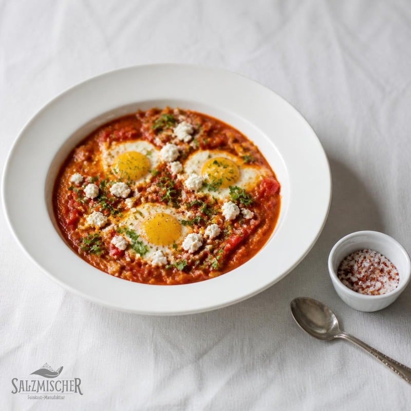 Shakshuka mit Tomatensalz