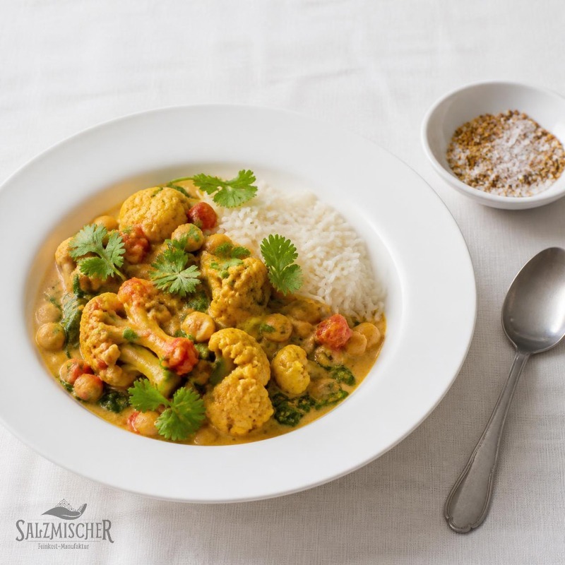 Blumenkohl-Kichererbsen-Curry mit Ayurvedasalz